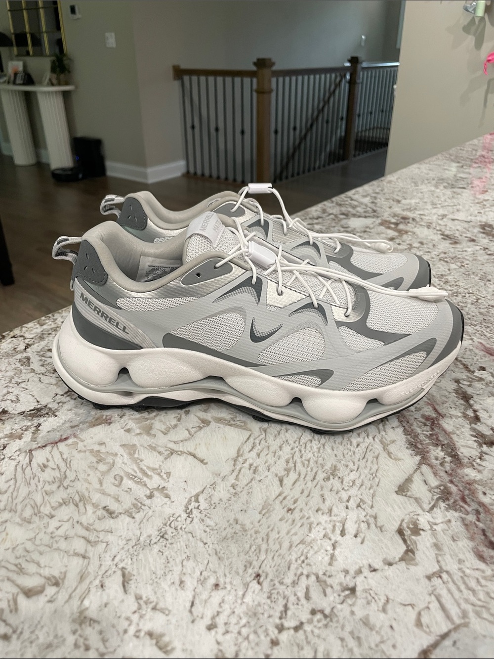 Merrell White and Light Gray Athletic Sneakers